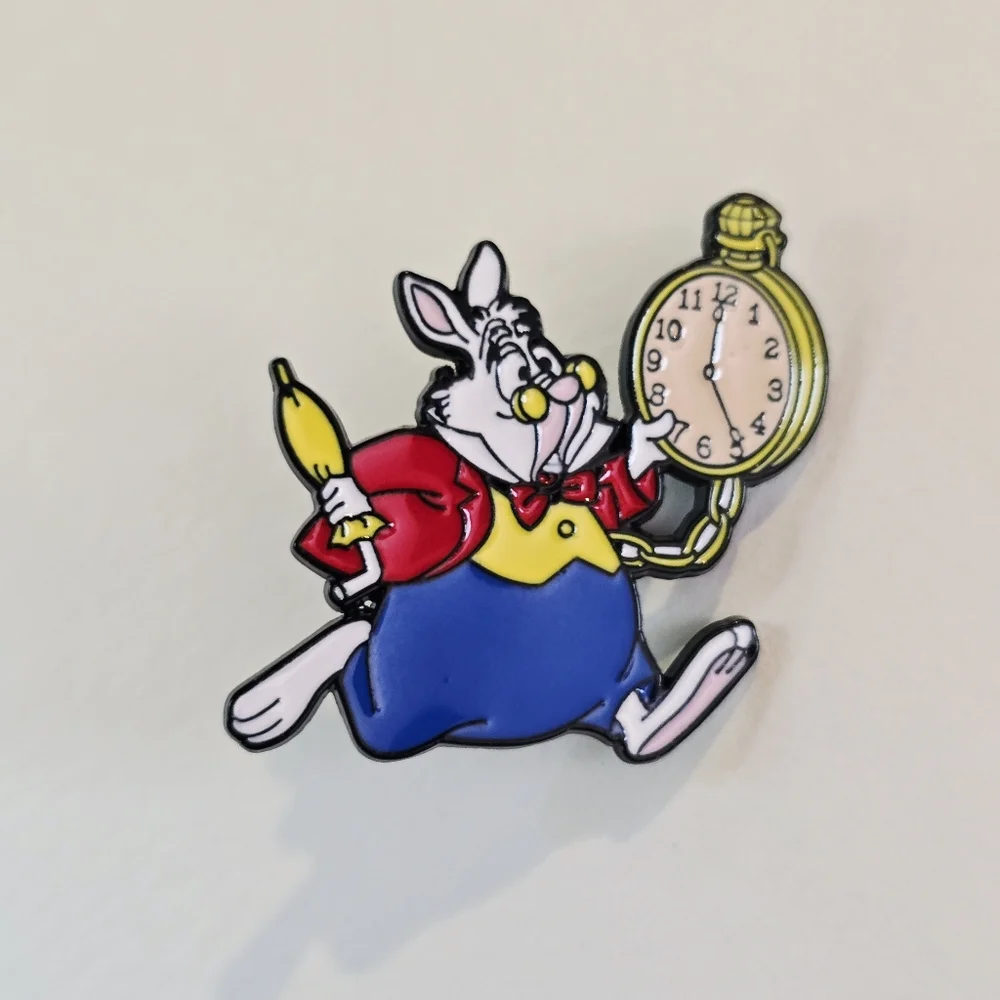 Alice In Wonderland White Rabbit Enamel Pin